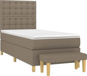 vidaXL Κρεβάτι Boxspring με Στρώμα Taupe 80x200 εκ. Υφασμάτινο