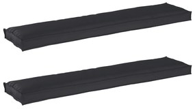 vidaXL Μαξιλάρια Παλέτας για Πάγκο 2 τμχ Μαύρο 180x40x8 εκ. Υφασμα Oxford