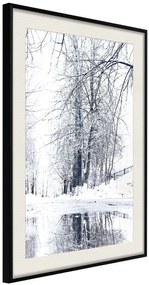 Αφίσα - Snowy Park - 20x30 - Μαύρο - Με πασπαρτού