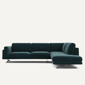 Γωνιακός καναπές με σεζλόνγκ από βελούδο chenille, César