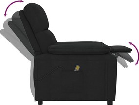 vidaXL Πολυθρόνα Μασάζ Μαύρη Υφασμάτινη