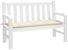 Μαξιλάρι Πάγκου Κήπου Κρεμ 120x50x7 εκ. Ύφασμα Oxford