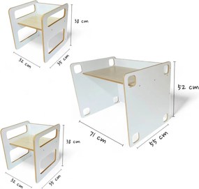 Σέτ Παιδικό Τραπεζάκι με 2 Καρέκλες Cubus White