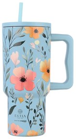 Κούπα - Θερμός Με Καλαμάκι Sky Garden Tumbler XL Save The Aegean 01-32036 900ml Light Blue-Multi Estia