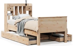 vidaXL Κρεβάτι Βιβλιοθήκη Χωρίς Στρώμα 100x200 εκ. Μασίφ Ξύλο Πεύκο