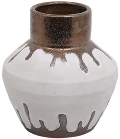 Βάζο 0046-124-010 20x21cm White-Bronze Ceramic