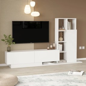 Σύνθετο σαλονιού Damon pakoworld σε λευκή απόχρωση 140x29.5x39.5εκ (1 τεμάχια)