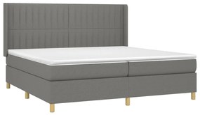 ΚΡΕΒΑΤΙ BOXSPRING ΜΕ ΣΤΡΩΜΑ &amp; LED ΣΚ.ΓΚΡΙ 200X200ΕΚ. ΥΦΑΣΜΑΤΙΝΟ 3139062