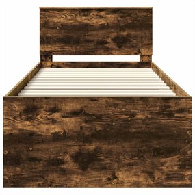 vidaXL Σκελετός Κρεβατιού Καπνιστό Δρύς 100 x 200 cm
