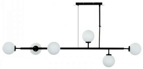 Φωτιστικό Οροφής-Ράγα 6170-6 130x70cm 6xG9 Black-White Inlight Μέταλλο,Γυαλί