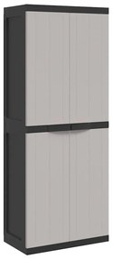 vidaXL Ντουλάπι Αποθ. Εξ. Χώρου Γκρι/Μαύρο 65x37x165εκ. Πολυπροπυλένιο