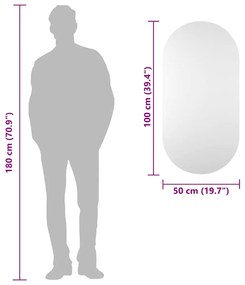 vidaXL Καθρέφτης 100 x 50 εκ. Γυάλινος