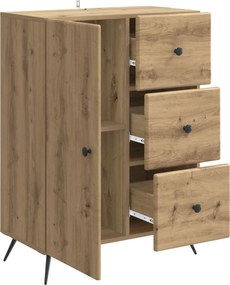 vidaXL Πλαϊνό γραφείο Artisan Δρυς 66 x 34,5 x 90 εκ