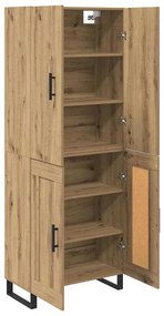 vidaXL Highboard 2 pcs Artisan Oak Σύνθετο Ξύλο και Γυαλί