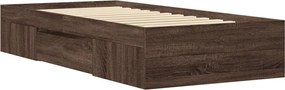 vidaXL Πλαίσιο Κρεβατιού Καφέ Δρυς 100x200 εκ. Επεξεργασμένο Ξύλο