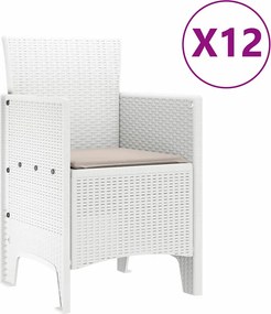 vidaXL Σέτ φαγητού για κήπο 13 τμχ. Λευκό και Ανοιχτό γκρι