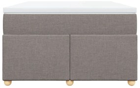 Κρεβάτι Boxspring με Στρώμα Taupe 120x200 εκ. Υφασμάτινο - Μπεζ-Γκρι