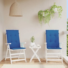Μαξιλάρια Καρέκλας Κήπου με Πλάτη 2 τεμ. Μπλε Ρουά 120x50x3 εκ. - Μπλε
