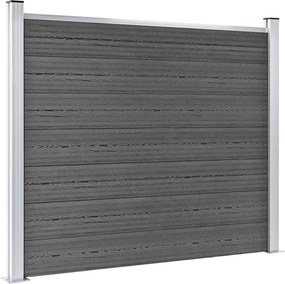 vidaXL Σετ Πάνελ Περίφραξης Μαύρο 353 x 146 εκ. από WPC
