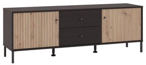 Έπιπλο Τηλεόρασης Correze 3K2F2V Μαύρος Δρύς - Artisan Oak 157x40x55 εκ. 157x40x55 εκ.