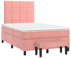 ΚΡΕΒΑΤΙ BOXSPRING ΜΕ ΣΤΡΩΜΑ ΡΟΖ 120X200 ΕΚ. ΒΕΛΟΥΔΙΝΟ 3137838