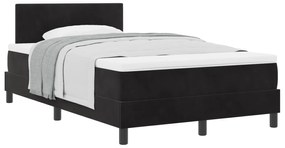 vidaXL Κρεβάτι Box Spring  με Στρώμα Μαύρο 120x200 εκ Βελούδο