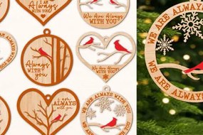 Intra απο ξύλο plywood 3mm-4mm πάχος Χριστουγεννιάτικο Cardinal Δίασταση 15x15 cm INTRAFABR-48312863