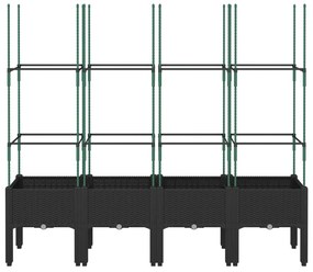 vidaXL Ζαρντινιέρα Κήπου με Καφασωτό Μαύρο 160 x 40 x 142,5 εκ. από PP