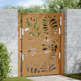 Πύλη κήπου 105x130 cm από χάλυβα με κυματοειδές σχέδιο - Καφέ