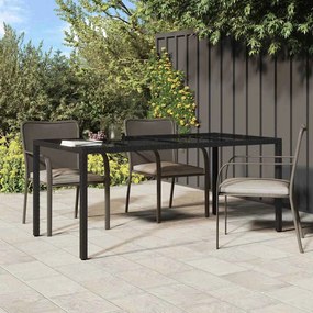 vidaXL Τραπέζι Φαγητού Μαύρο 190x90x75 εκ. Πολυ Ρατάν