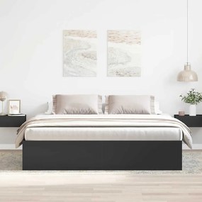 vidaXL Πλαίσιο Κρεβατιού Μαύρο 180 x 200 εκ. Super King