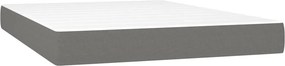 vidaXL Κρεβάτι Boxspring με Στρώμα &amp; LED Σκ.Γκρι 140x200 εκ Υφασμάτινο
