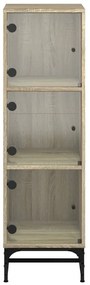vidaXL Ντουλάπι Sonoma Δρυς 35 x 37 x 120 εκ. με Γυάλινες Πόρτες