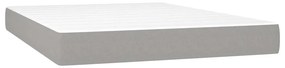 vidaXL Κρεβάτι Boxspring με Στρώμα Ανοιχτό Γκρι 140x200 εκ. Υφασμάτινο