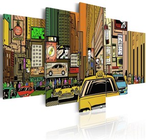 Πίνακας - The streets of New York City in cartoons 200x100