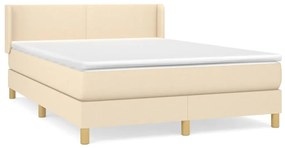 Κρεβάτι Boxspring με Στρώμα Κρεμ 140x200 εκ. Υφασμάτινο - Κρεμ