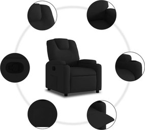 vidaXL Πολυθρόνα Ανακλινόμενη Μαύρη Υφασμάτινη