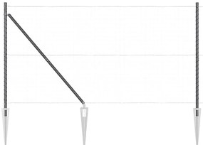 vidaXL Στύλος Περιφράξεων 13 pcs Γκρι Ατσάλι