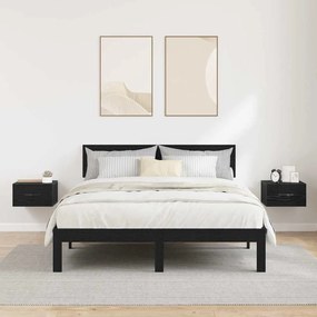 vidaXL Κομοδίνο 2 pcs Μαύρη δρυς 35 x 35 x 20 εκ Επεξεργασμένο ξύλο