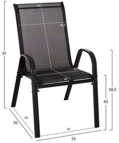 ΠΟΛΥΘΡΟΝΑ ΕΞ.ΧΩΡΟΥ LEON HM5000.43 ΜΕΤΑΛΛΙΚΗ ΜΑΥΡΗ K/D- ΣΕΤ 4 ΤΜΧ-55x70x91Υεκ. (4 Τεμμάχια)