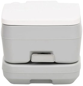 vidaXL Τουαλέτα Κάμπινγκ Φορητή Γκρι και Λευκό 10 + 10 Λίτρα από HDPE