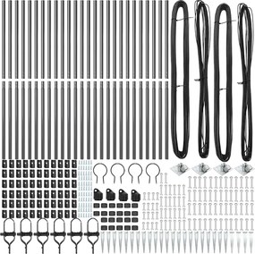 vidaXL Στύλος Περιφράξεων 26 pcs Γκρι 3,2 x 3,2 x 225 εκ