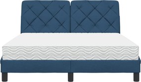 vidaXL Κρεβάτι με Στρώμα Μπλε 120x200 εκ. Υφασμάτινο