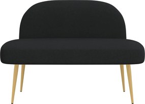 vidaXL Δερμάτινος Πάγκος με Πλάτη Μαύρο 110 x 60 x 76 cm