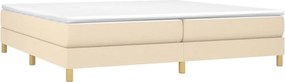 vidaXL Κρεβάτι Boxspring με Στρώμα Κρεμ 200x200 εκ. Υφασμάτινο