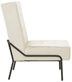 vidaXL Καρέκλα Χαλάρωσης 65 x 79 x 87 Κρεμ Λευκή Βελούδινη