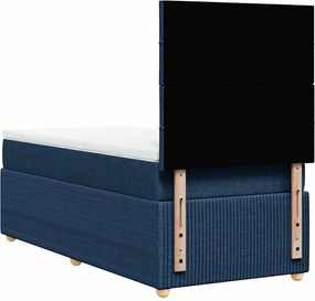 vidaXL Κρεβάτι Boxspring με Στρώμα Μπλε 80x200 εκ. Υφασμάτινο