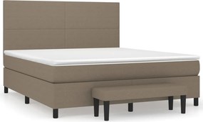 vidaXL Κρεβάτι Boxspring με Στρώμα Taupe 180x200 εκ. Υφασμάτινο