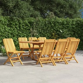 Καρέκλες Κήπου Πτυσσόμενες 8 τεμ. 47x47x89 εκ. Μασίφ Ξύλο Teak