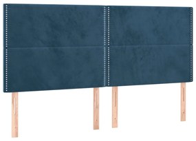 Κρεβάτι Boxspring με Στρώμα Σκούρο Μπλε 180x200 εκ. Βελούδινο - Μπλε